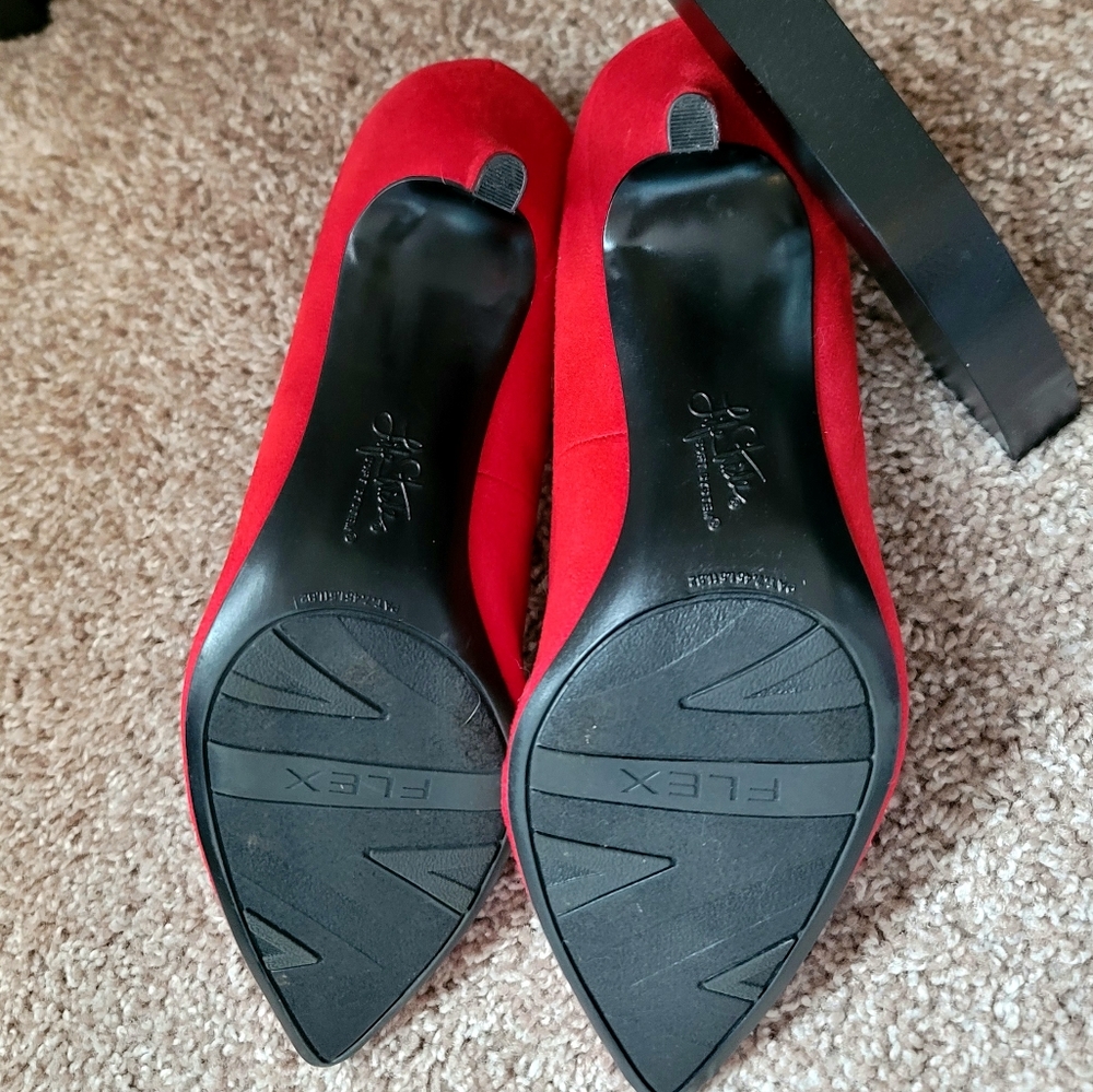 Life Stride "Soft Systems" Flex Sole SEVYN Red High Heels Women's Sz 8.5 - Picture 4 of 7